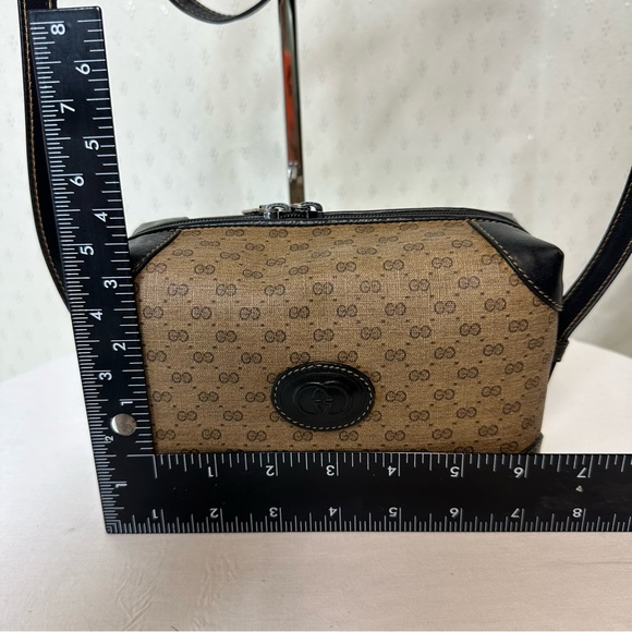 Authentic Vintage Gucci micro GG Black and Brown Crossbody Bag - Picture 3 of 15